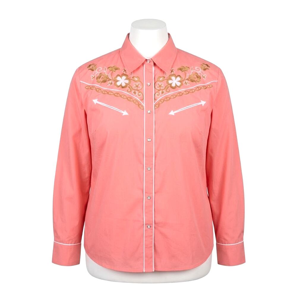 Salvaje Oeste Top Western Long Sleeve Embroidered Pearl Snap